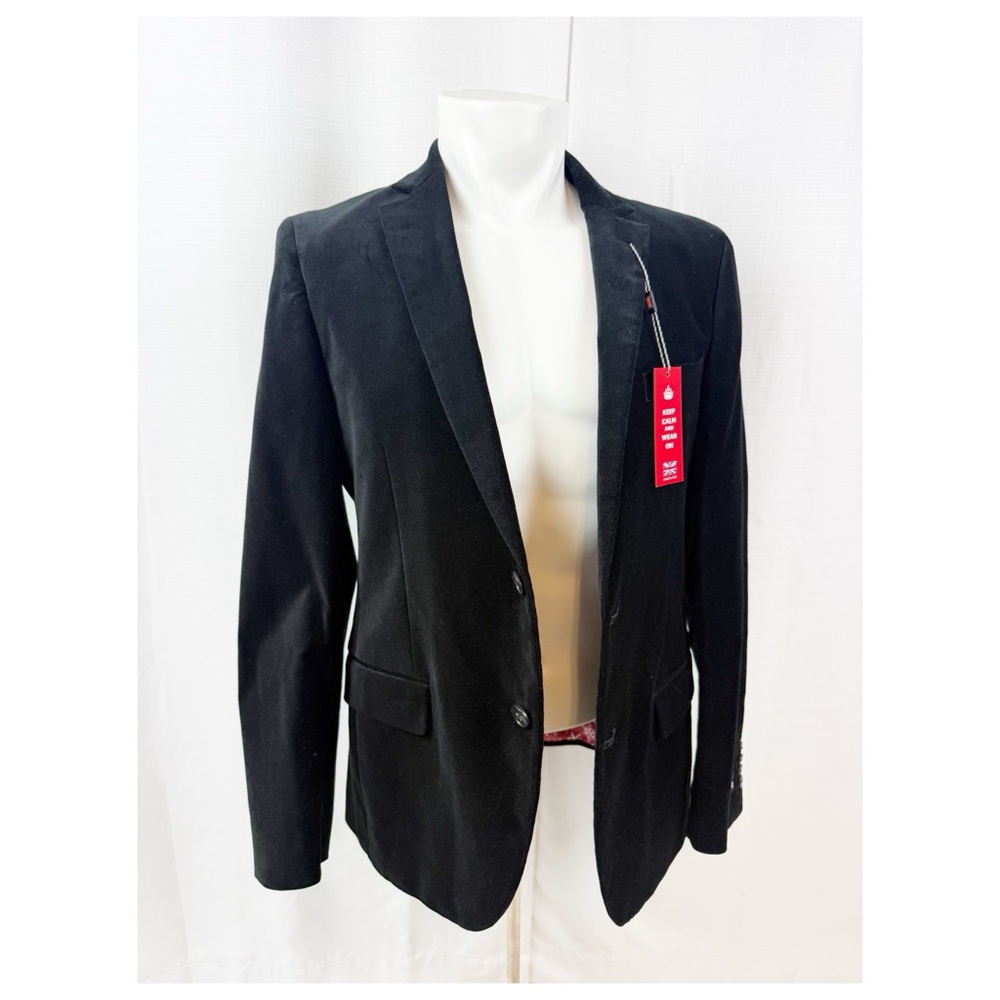 The Savile Row Company Men’s Velvet Blazer Jacket 40R Black Brit Slim - NWT